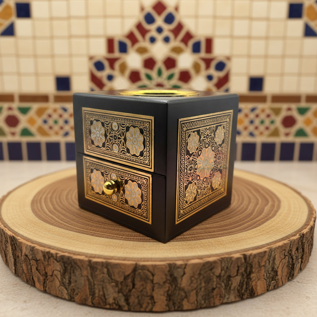 Royal Black & Gold Bakhoor Burner