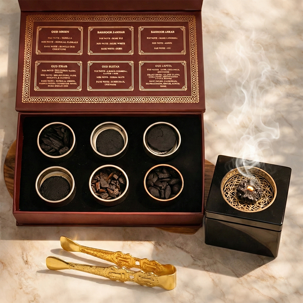 Bakhoor Discovery Box + Noor Al Oud Black Burner + Tong