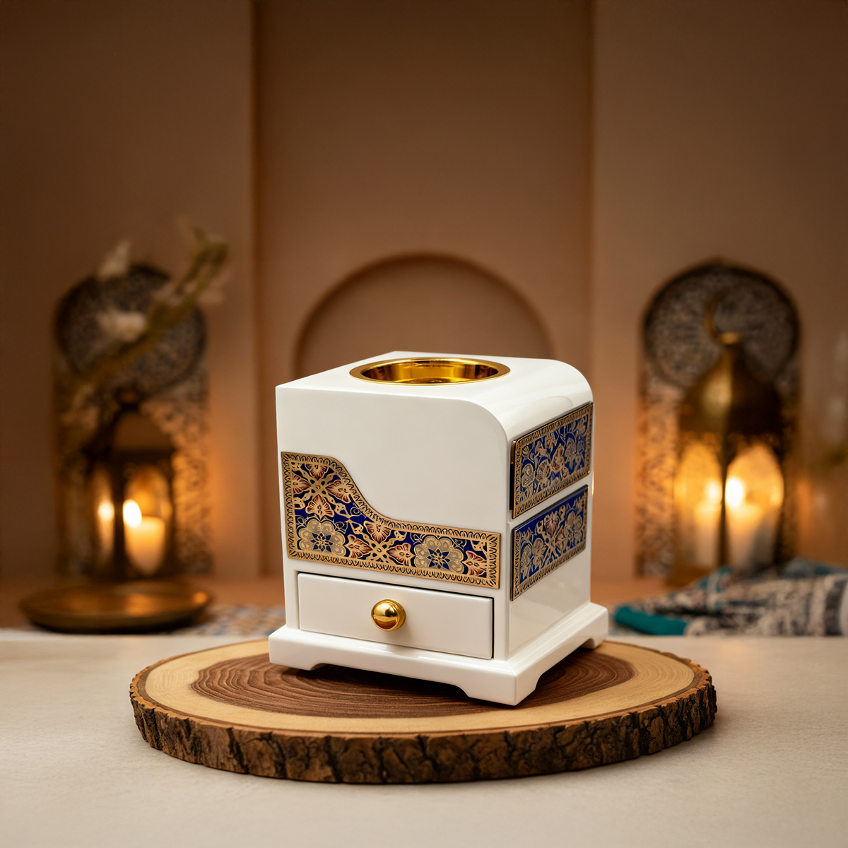 Mirage Royale White & Gold Bakhoor Burner